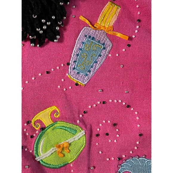 Jack B Quick 90s Pink Perfume Knit Cardigan size Medium - Picture 7 of 16